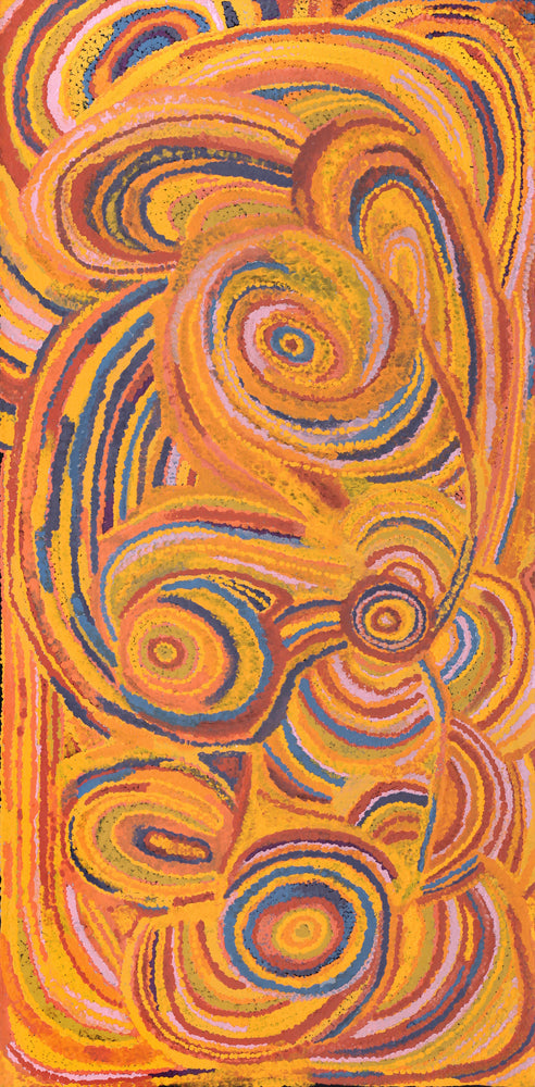 Aboriginal Artwork by Jennifer Mintaya Connelly Ward, Kungkarangkalpa (Seven Sisters Story), 122x60cm