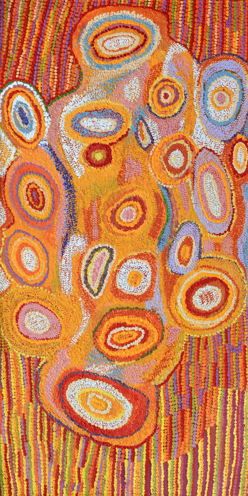 Aboriginal Artwork by Jennifer Mintaya Connelly Ward, Kungkarangkalpa (Seven Sisters Story), 122x61cm