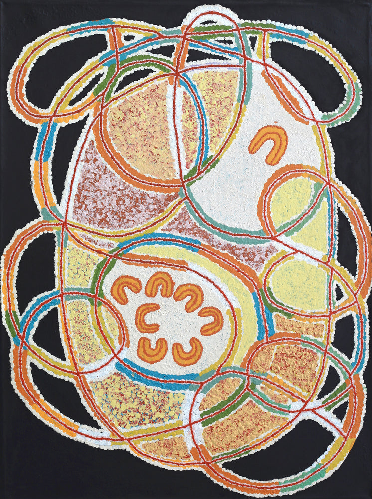 Aboriginal Artwork by Jennifer Mintaya Connelly Ward, Kungkarangkalpa (Seven Sisters Story), 122x91cm