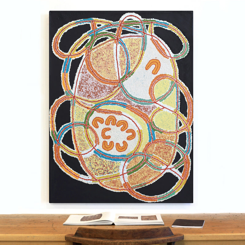 Aboriginal Artwork by Jennifer Mintaya Connelly Ward, Kungkarangkalpa (Seven Sisters Story), 122x91cm