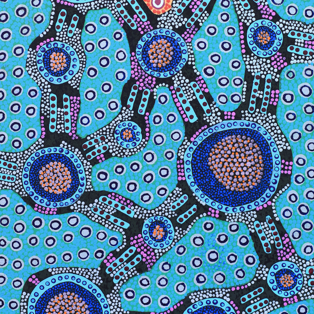 Aboriginal Artwork by Jennifer Napaljarri Lewis, Lukarrara Jukurrpa, 107x46cm