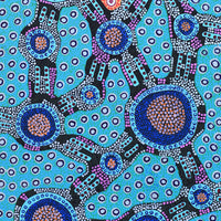 Aboriginal Artwork by Jennifer Napaljarri Lewis, Lukarrara Jukurrpa, 107x46cm