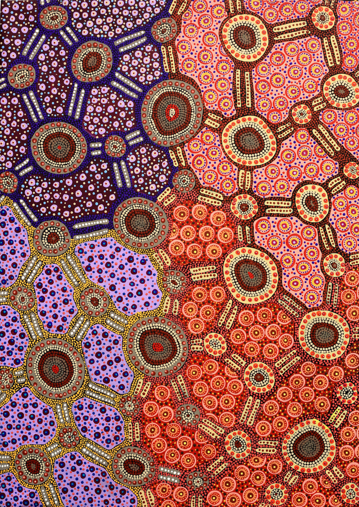 Aboriginal Artwork by Jennifer Napaljarri Lewis, Lukarrara Jukurrpa, 107x76cm