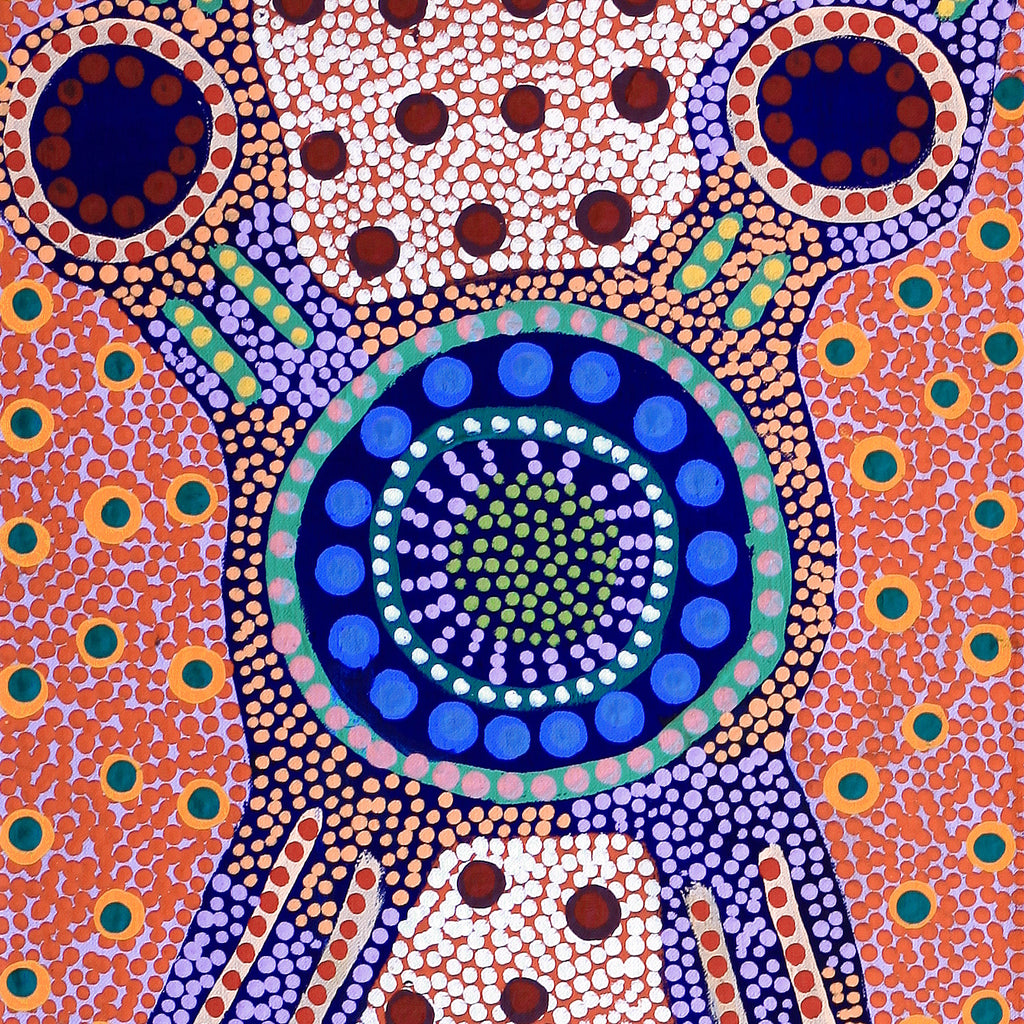 Aboriginal Artwork by Jennifer Napaljarri Lewis, Ngapa Jukurrpa (Water Dreaming) - Puyurru, 122x30cm