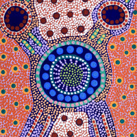 Aboriginal Artwork by Jennifer Napaljarri Lewis, Ngapa Jukurrpa (Water Dreaming) - Puyurru, 122x30cm