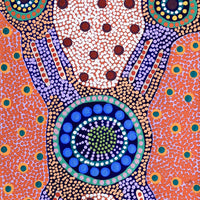 Aboriginal Artwork by Jennifer Napaljarri Lewis, Ngapa Jukurrpa (Water Dreaming) - Puyurru, 122x30cm