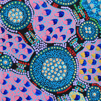 Aboriginal Artwork by Jennifer Napaljarri Lewis, Lukarrara Jukurrpa, 122x30cm