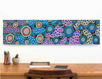 Aboriginal Artwork by Jennifer Napaljarri Lewis, Lukarrara Jukurrpa, 122x30cm