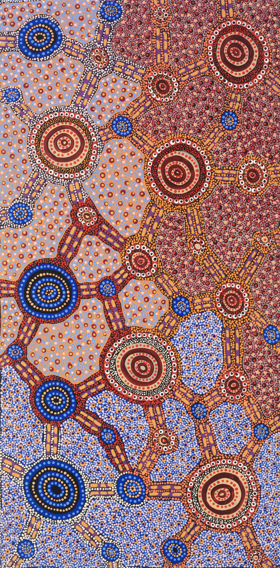Aboriginal Artwork by Jennifer Napaljarri Lewis, Lukarrara Jukurrpa, 122x61cm