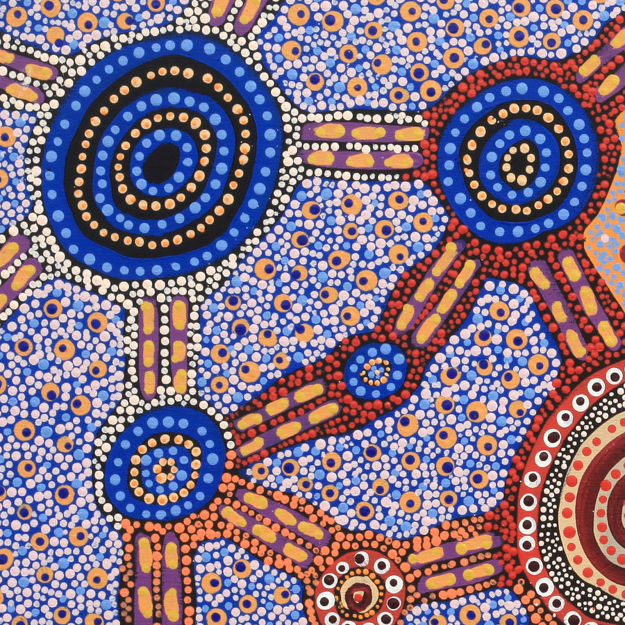 Aboriginal Artwork by Jennifer Napaljarri Lewis, Lukarrara Jukurrpa, 122x61cm
