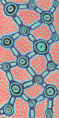 Aboriginal Artwork by Jennifer Napaljarri Lewis, Ngapa Jukurrpa (Water Dreaming) - Puyurru, 122x61cm
