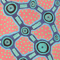 Aboriginal Artwork by Jennifer Napaljarri Lewis, Ngapa Jukurrpa (Water Dreaming) - Puyurru, 122x61cm