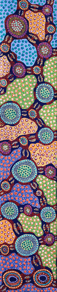 Aboriginal Artwork by Jennifer Napaljarri Lewis, Lukarrara Jukurrpa, 152x30cm