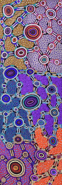 Aboriginal Artwork by Jennifer Napaljarri Lewis, Lukarrara Jukurrpa, 182x61cm