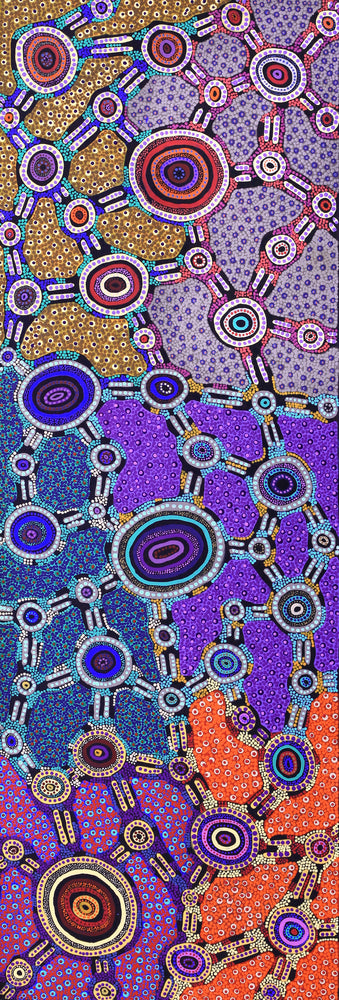 Aboriginal Artwork by Jennifer Napaljarri Lewis, Lukarrara Jukurrpa, 182x61cm