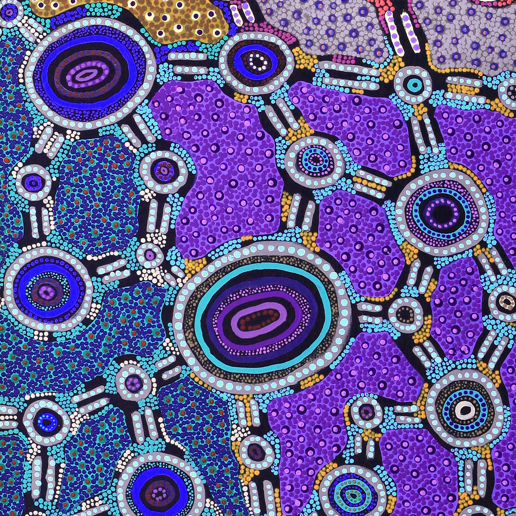 Aboriginal Artwork by Jennifer Napaljarri Lewis, Lukarrara Jukurrpa, 182x61cm