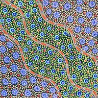 Aboriginal Artwork by Jennifer Napaljarri Lewis, Lukarrara Jukurrpa, 30x30cm