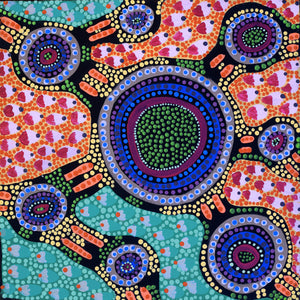 Aboriginal Artwork by Jennifer Napaljarri Lewis, Lukarrara Jukurrpa, 30x30cm - ART ARK®
