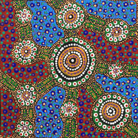 Aboriginal Artwork by Jennifer Napaljarri Lewis, Lukarrara Jukurrpa, 30x30cm