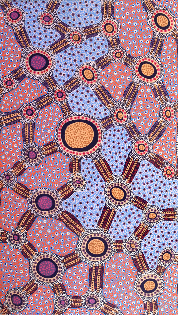 Aboriginal Art by Jennifer Napaljarri Lewis, Lukarrara Jukurrpa, 107x61cm - ART ARK®