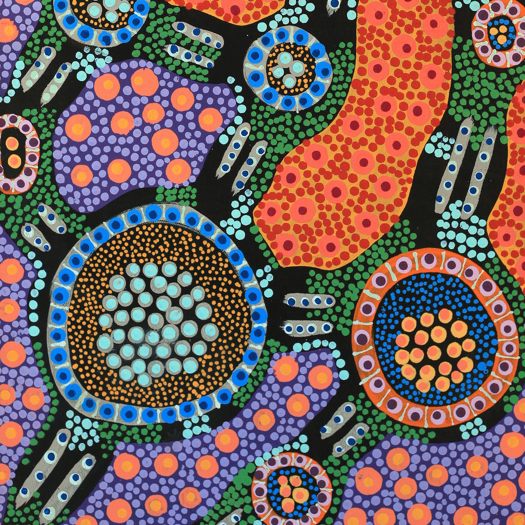 Aboriginal Artwork by Jennifer Napaljarri Lewis, Lukarrara Jukurrpa, 61x30cm