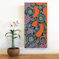 Aboriginal Artwork by Jennifer Napaljarri Lewis, Lukarrara Jukurrpa, 61x30cm