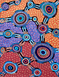 Aboriginal Artwork by Jennifer Napaljarri Lewis, Lukarrara Jukurrpa, 61x46cm