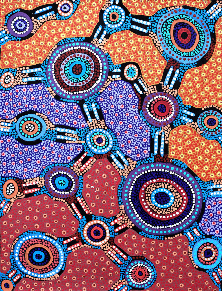 Aboriginal Artwork by Jennifer Napaljarri Lewis, Lukarrara Jukurrpa, 61x46cm