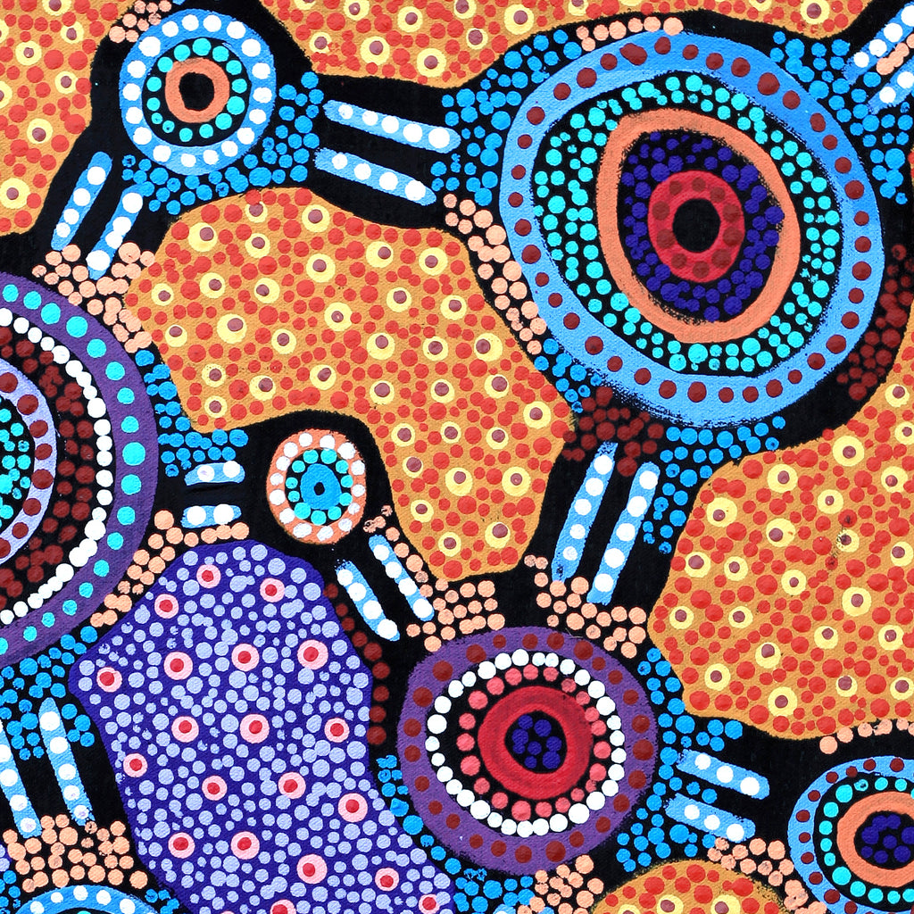 Aboriginal Artwork by Jennifer Napaljarri Lewis, Lukarrara Jukurrpa, 61x46cm