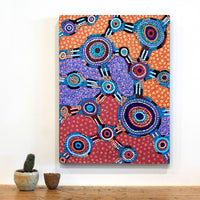 Aboriginal Artwork by Jennifer Napaljarri Lewis, Lukarrara Jukurrpa, 61x46cm