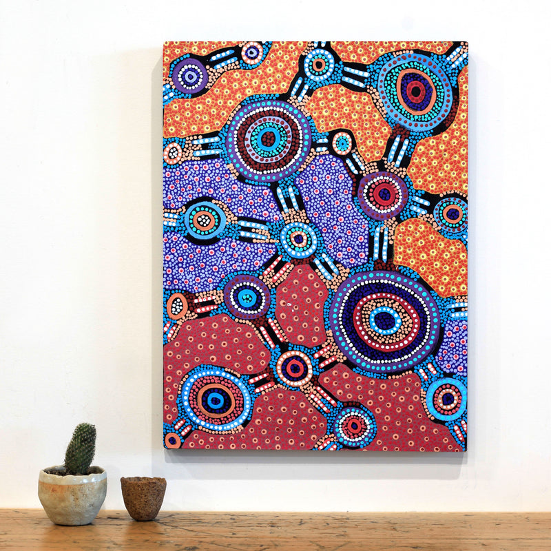 Aboriginal Artwork by Jennifer Napaljarri Lewis, Lukarrara Jukurrpa, 61x46cm