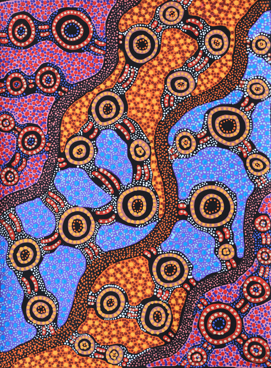 Aboriginal Art by Jennifer Napaljarri Lewis, Lukarrara Jukurrpa, 61x46cm - ART ARK®