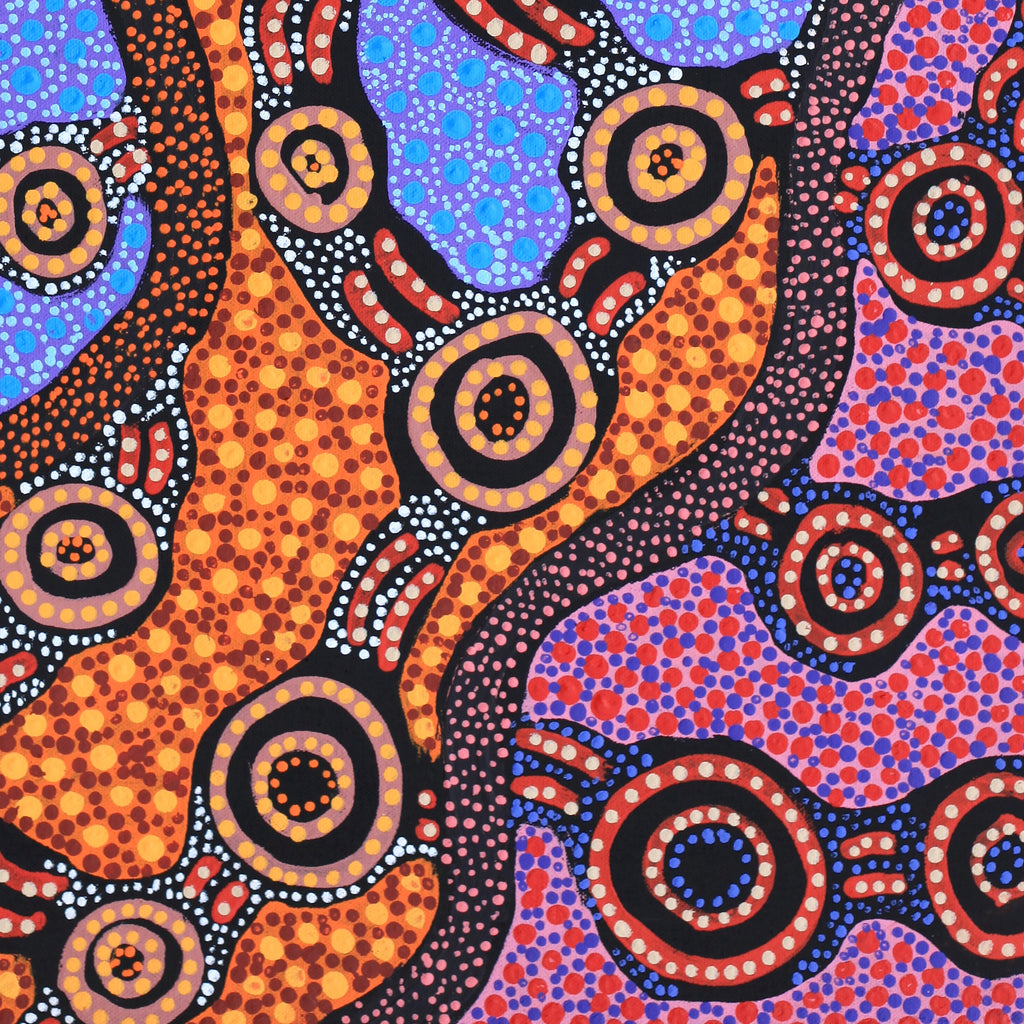 Aboriginal Artwork by Jennifer Napaljarri Lewis, Lukarrara Jukurrpa, 61x46cm