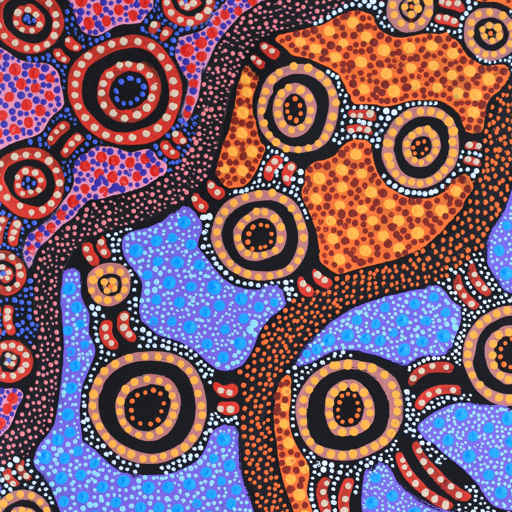 Aboriginal Artwork by Jennifer Napaljarri Lewis, Lukarrara Jukurrpa, 61x46cm