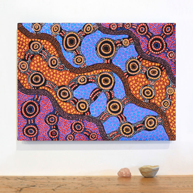 Aboriginal Artwork by Jennifer Napaljarri Lewis, Lukarrara Jukurrpa, 61x46cm
