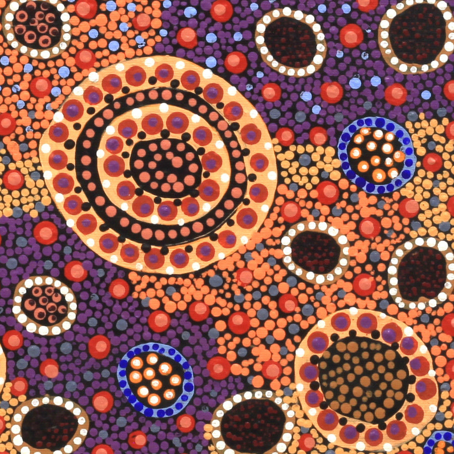 Aboriginal Artwork by Jennifer Napaljarri Lewis, Lukarrara Jukurrpa, 30x30cm
