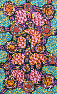 Aboriginal Artwork by Jennifer Napaljarri Lewis, Lukarrara Jukurrpa, 76x46cm