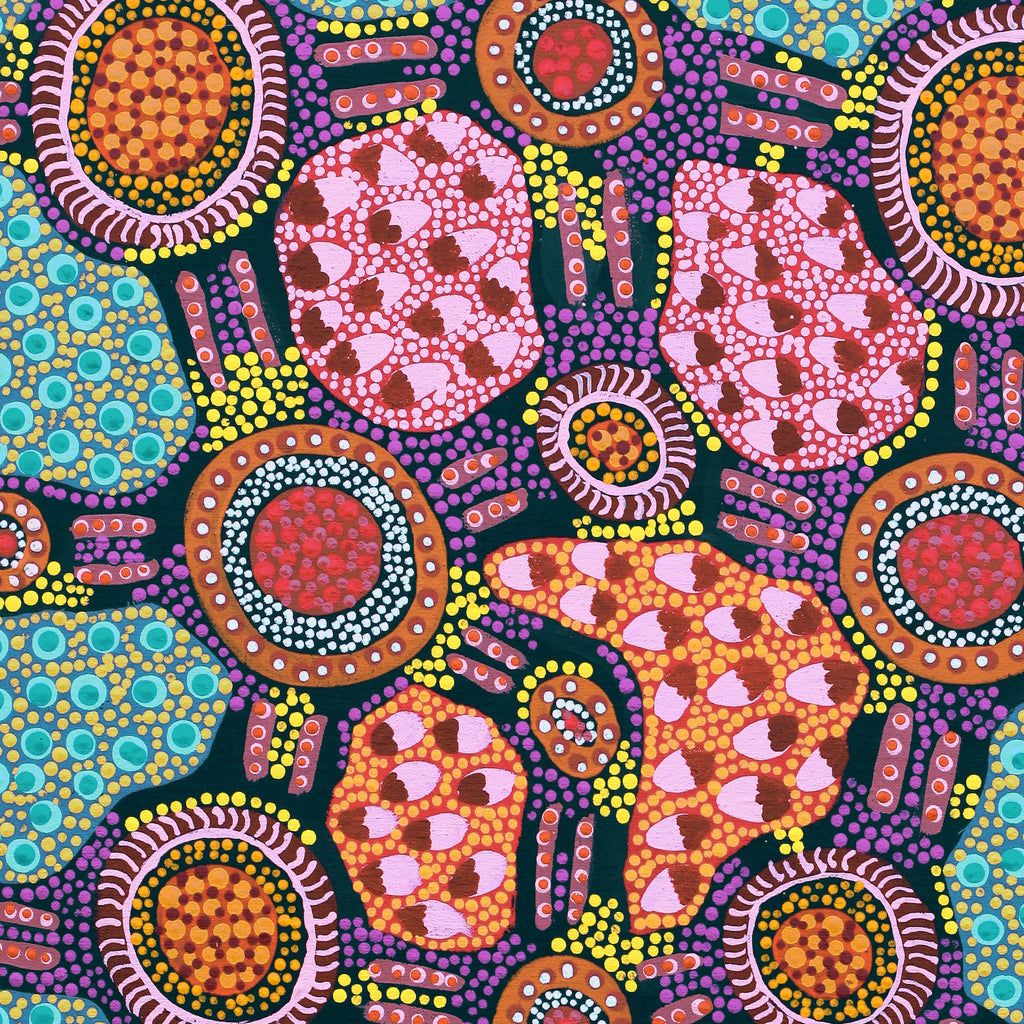 Aboriginal Artwork by Jennifer Napaljarri Lewis, Lukarrara Jukurrpa, 76x46cm