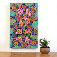 Aboriginal Artwork by Jennifer Napaljarri Lewis, Lukarrara Jukurrpa, 76x46cm
