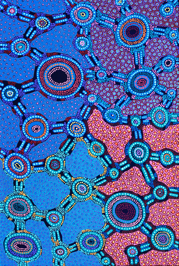 Aboriginal Art by Jennifer Napaljarri Lewis, Lukarrara Jukurrpa, 91x61cm - ART ARK®