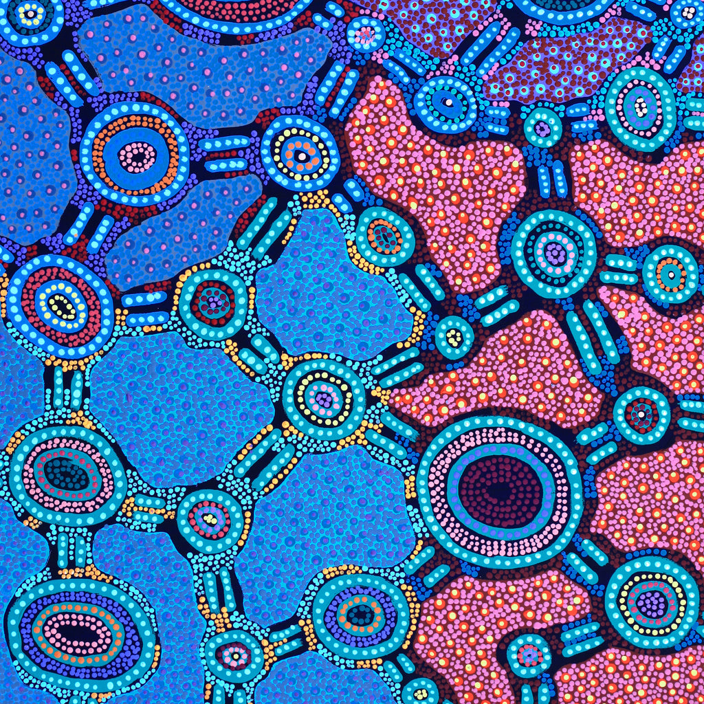 Aboriginal Artwork by Jennifer Napaljarri Lewis, Lukarrara Jukurrpa, 91x61cm - ART ARK®
