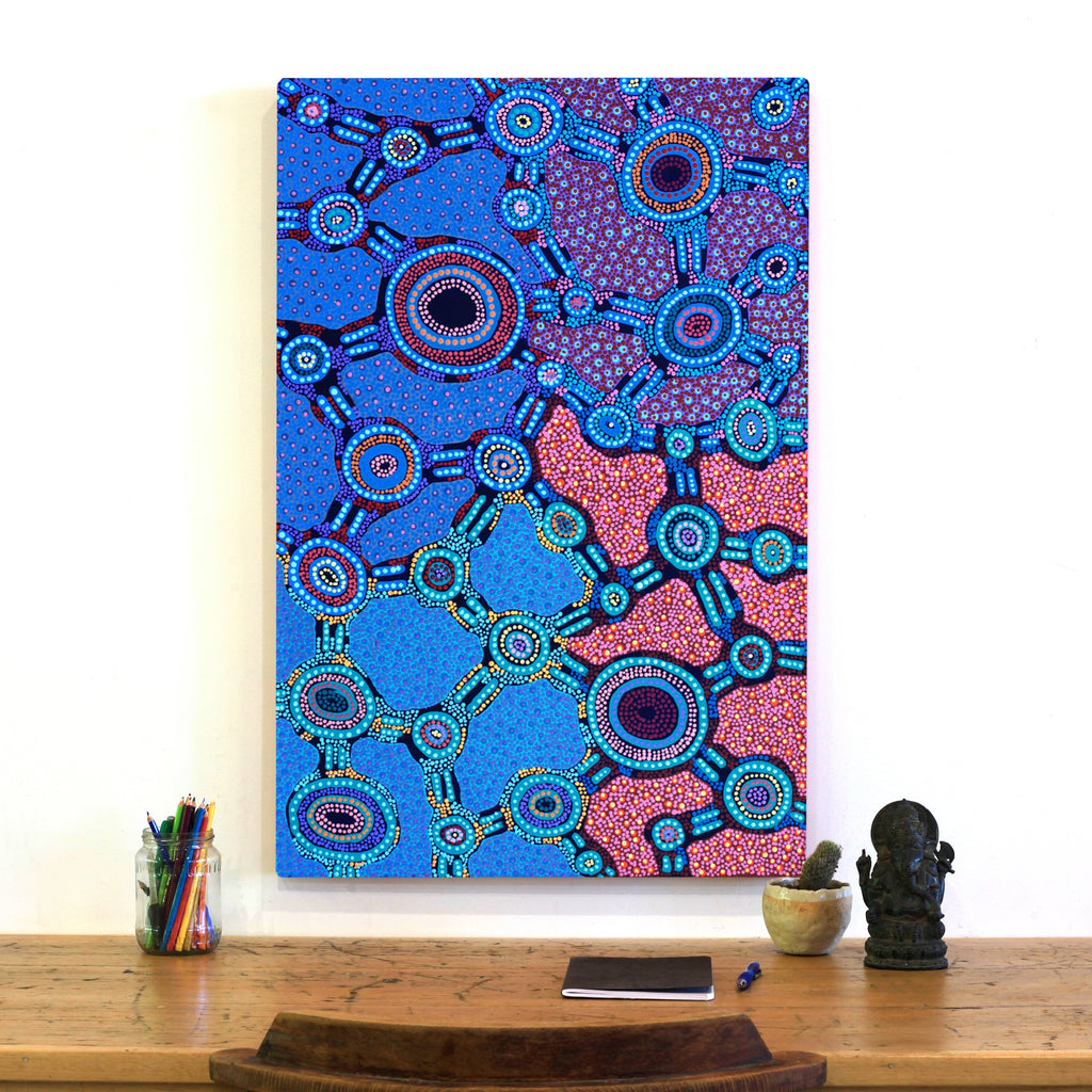 Aboriginal Artwork by Jennifer Napaljarri Lewis, Lukarrara Jukurrpa, 91x61cm - ART ARK®