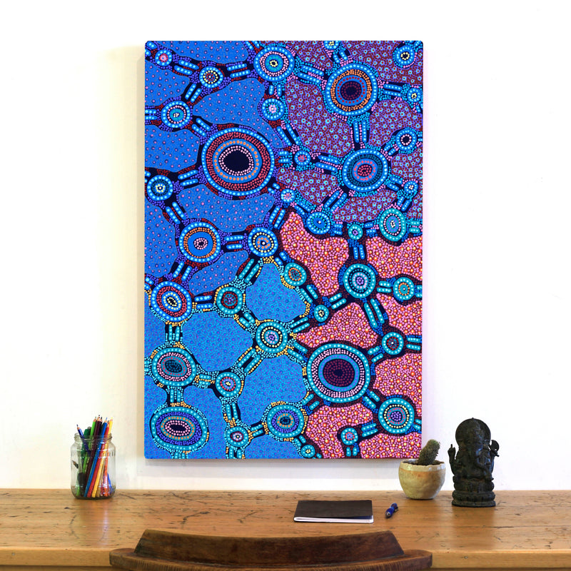 Aboriginal Art by Jennifer Napaljarri Lewis, Lukarrara Jukurrpa, 91x61cm - ART ARK®