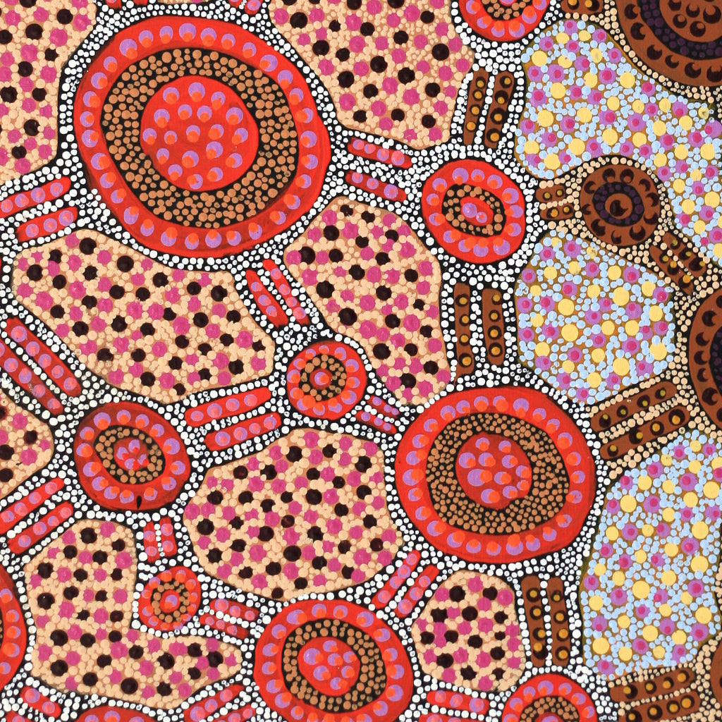 Aboriginal Artwork by Jennifer Napaljarri Lewis, Lukarrara Jukurrpa, 91x91cm