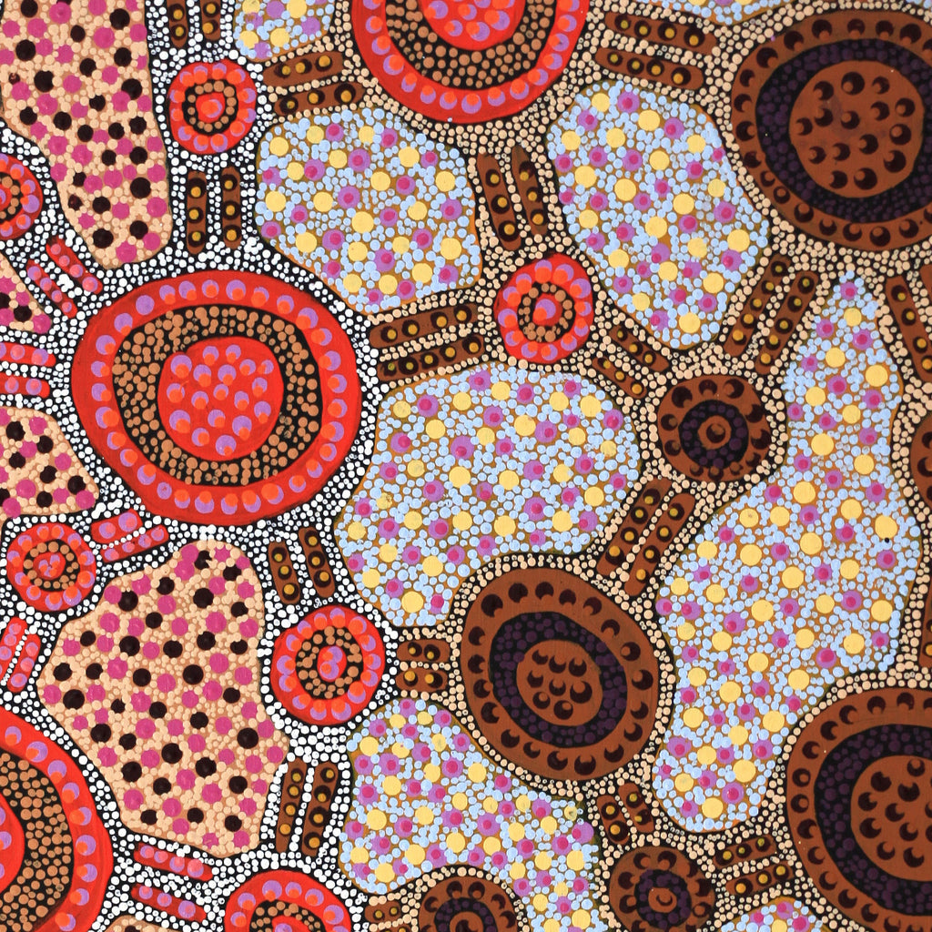 Aboriginal Artwork by Jennifer Napaljarri Lewis, Lukarrara Jukurrpa, 91x91cm