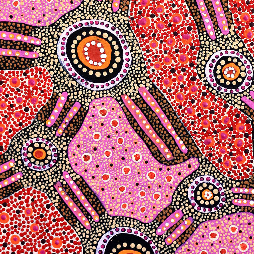 Aboriginal Artwork by Jennifer Napaljarri Lewis, Lukarrara Jukurrpa, 122x46cm