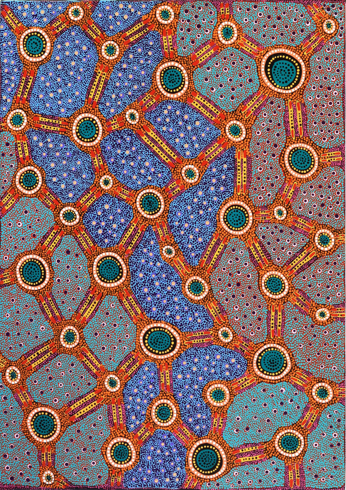 Aboriginal Artwork by Jennifer Napaljarri Lewis, Lukarrara Jukurrpa, 107x76cm