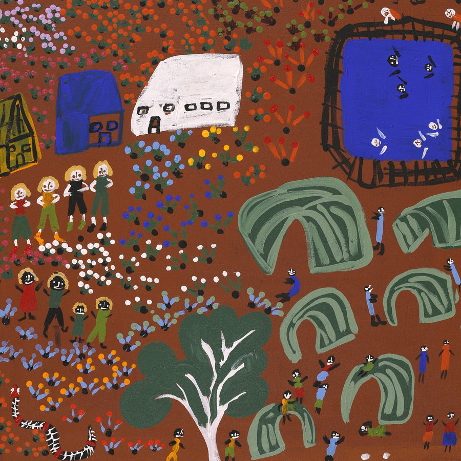 Aboriginal Artwork by Jennifer Forbes, Bush trip to my homelands, 91x61cm