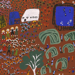 Aboriginal Artwork by Jennifer Forbes, Bush trip to my homelands, 91x61cm - ART ARK®