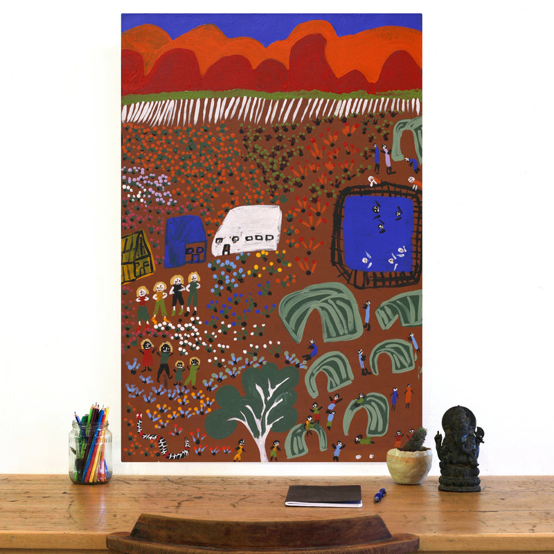 Aboriginal Artwork by Jennifer Forbes, Bush trip to my homelands, 91x61cm